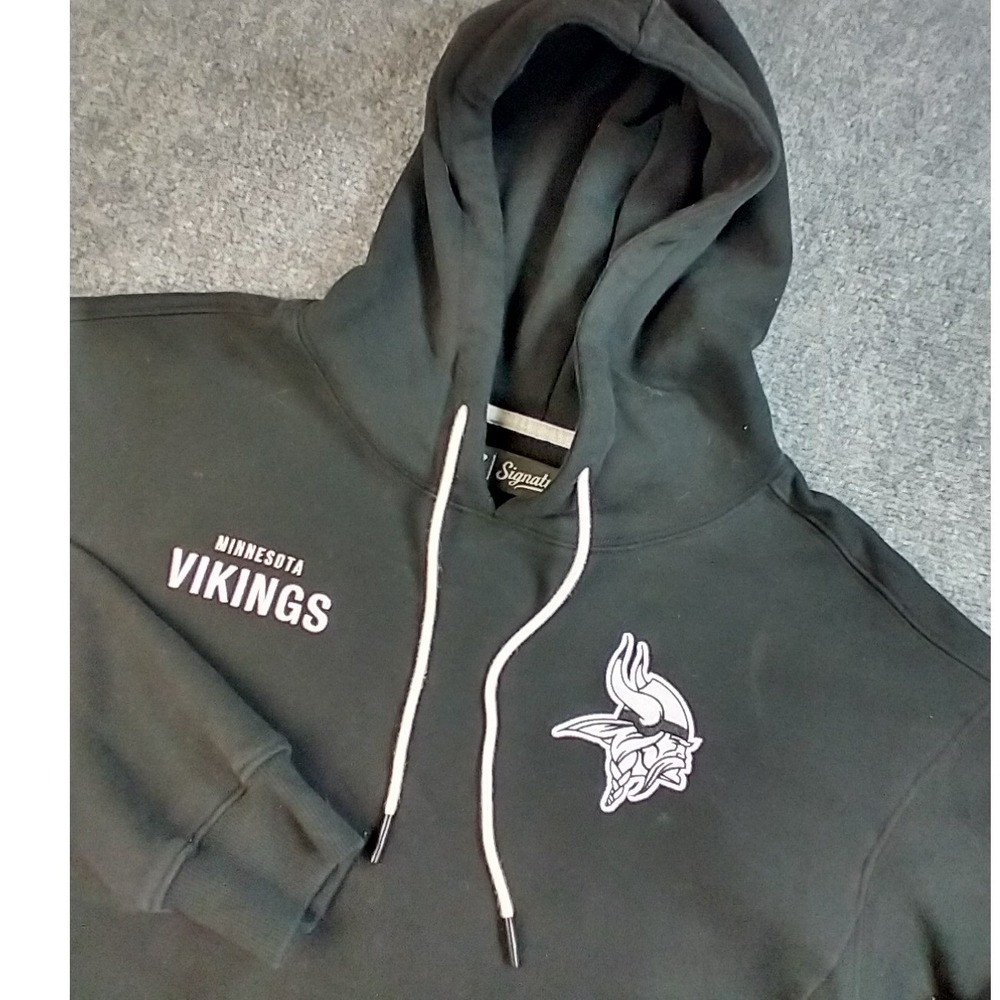 Fanatics Signature Minnesota Vikings Hoodie Mens Medium Black Pullover Fleece